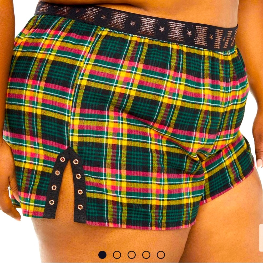 NWT Tied Up Tartan Sleep Short- Pink Canterbury Plaid